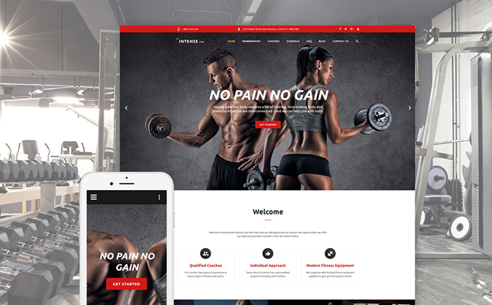         Gym Equipment Website Template    