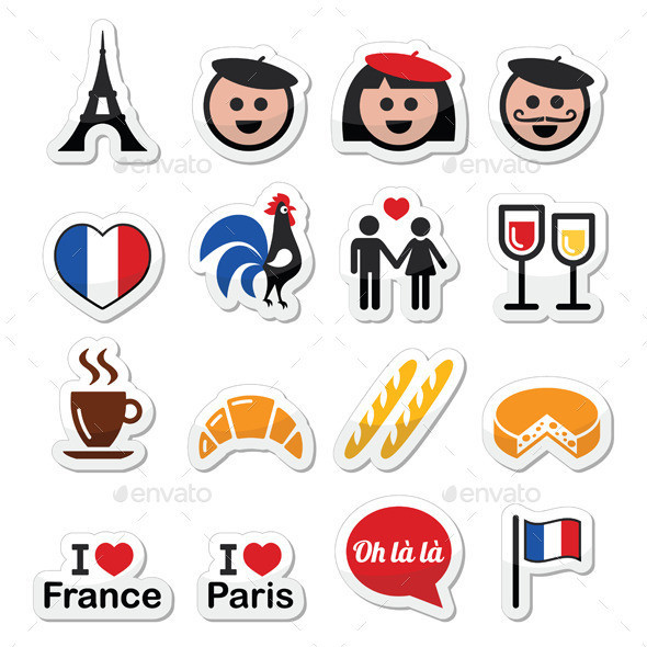 France travel labels set prev