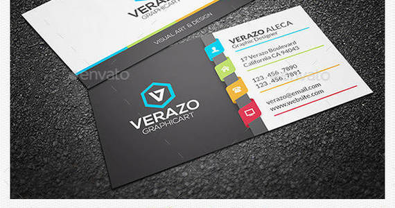 Box 80 multicolor creative corporate business card template preview