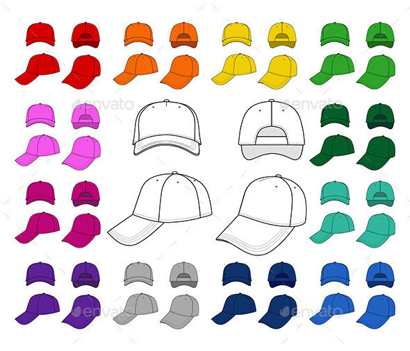 Preview   colored outlined cap012