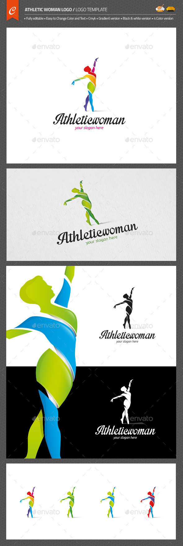 Athletic woman logo