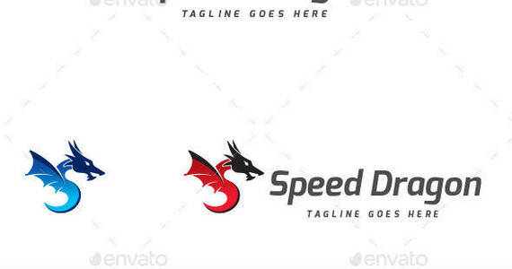 Box speed dragon logo template