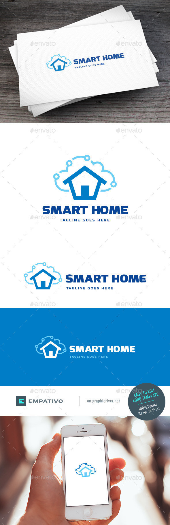 Smart home logo template