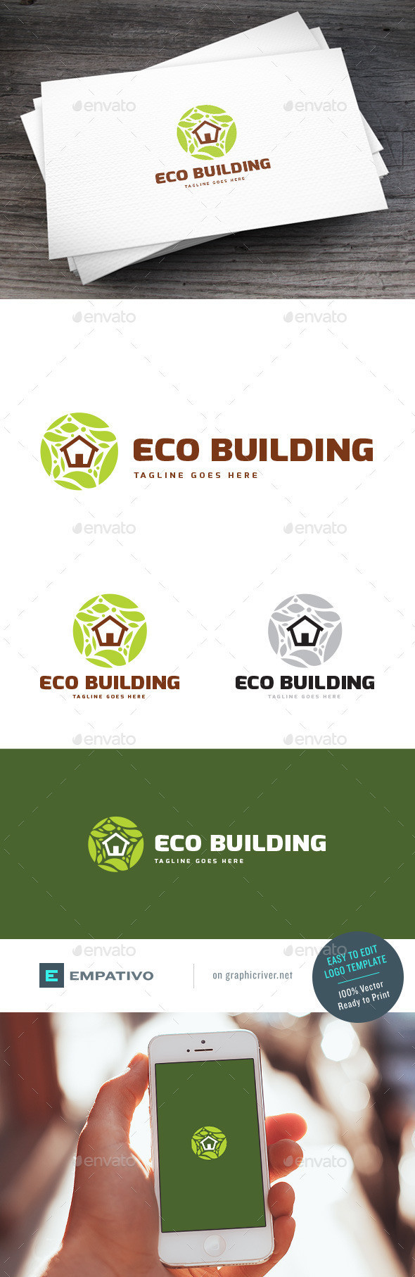 Eco building logo template