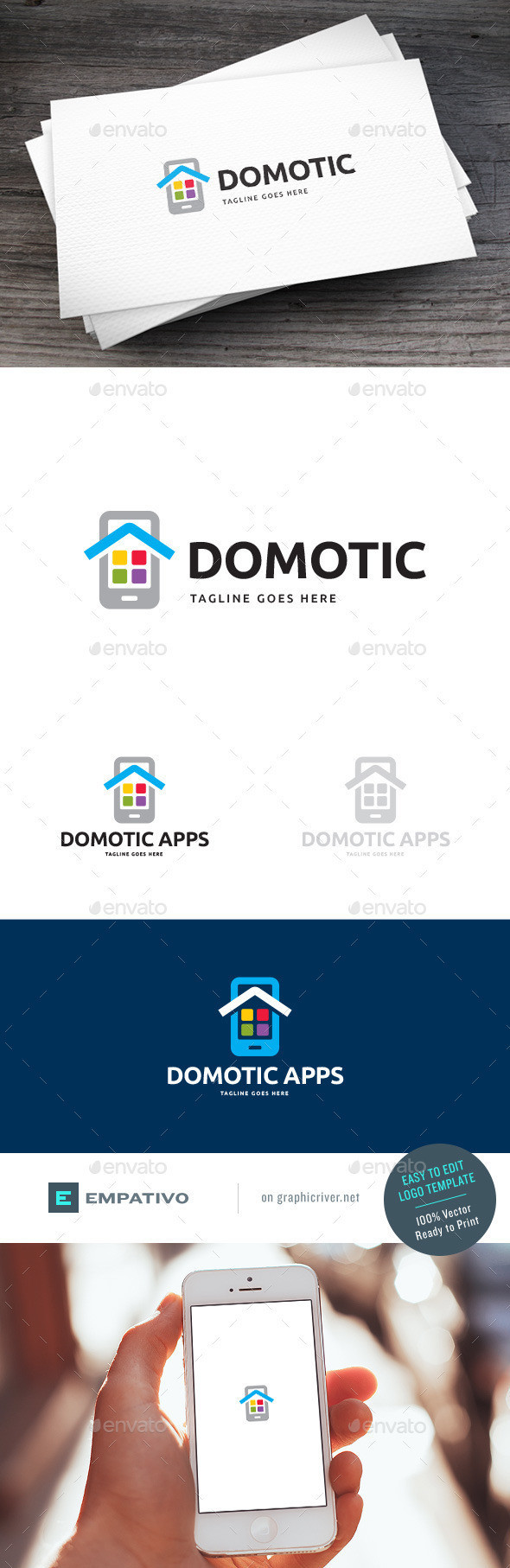 Domotic apps logo template