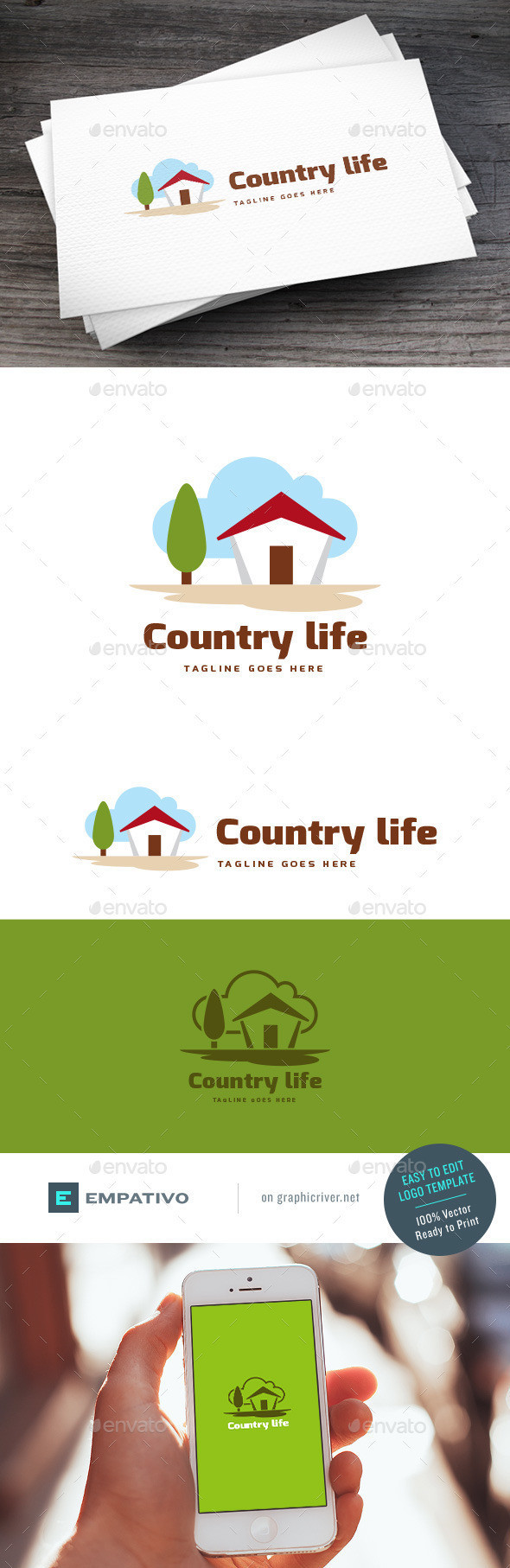 Country life logo template