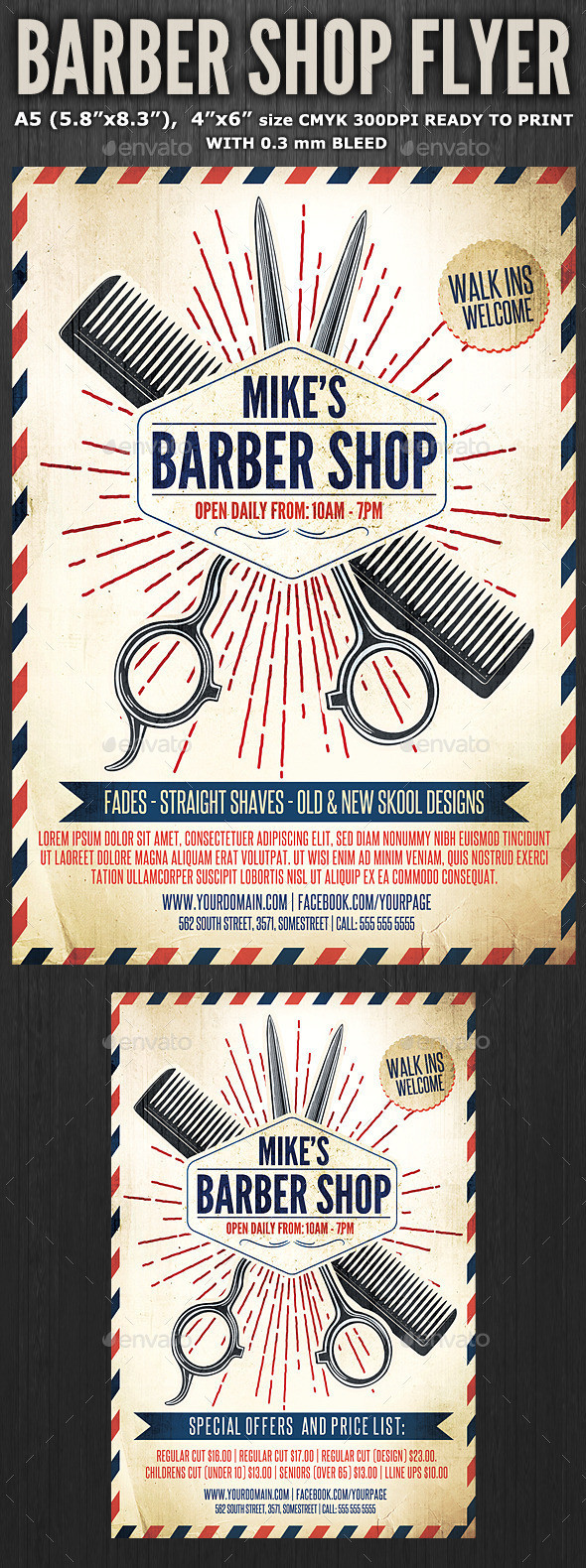 Barber shop flyer template preview