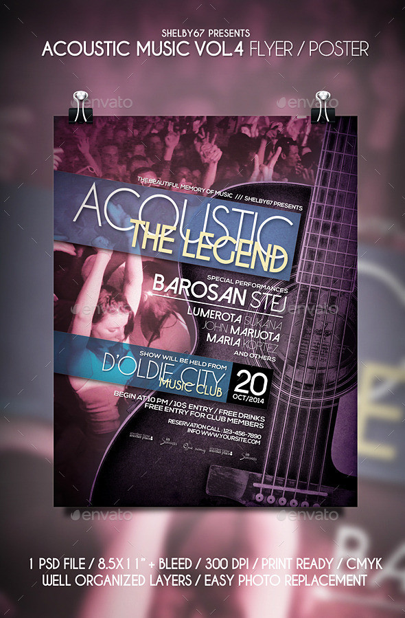 Acoustic music flyer templates vol4 preview