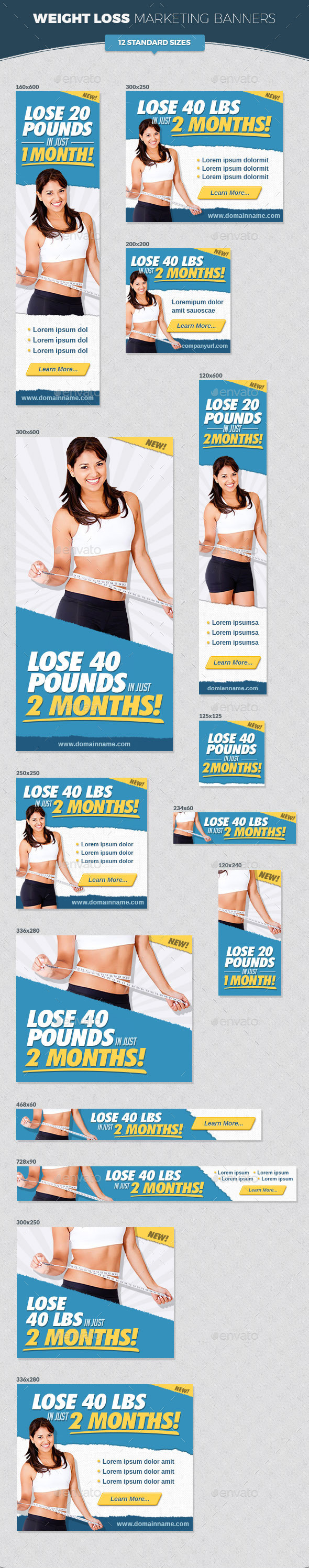 Preview weight loss marketing banners
