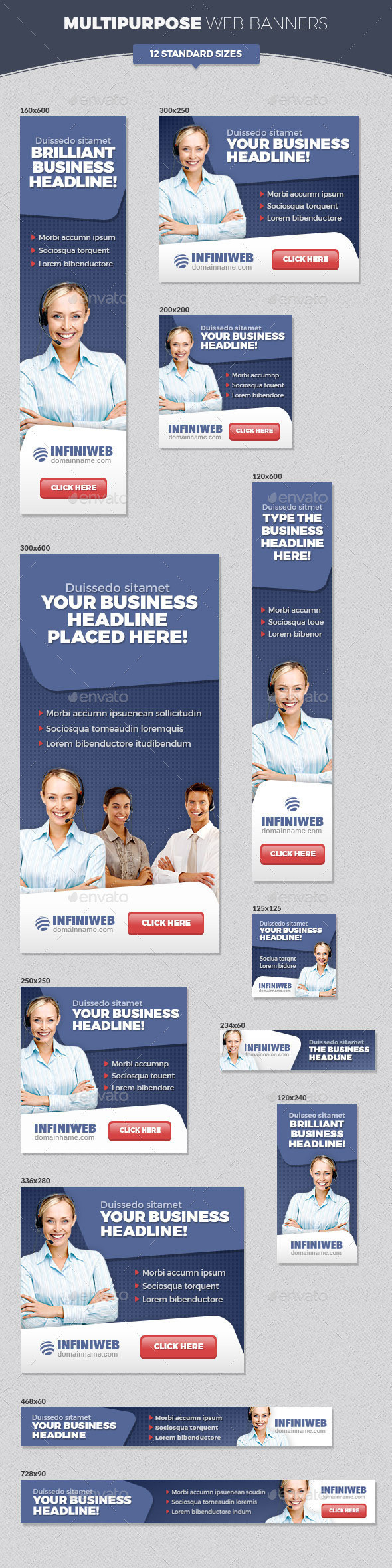 Preview multipurpose web banners