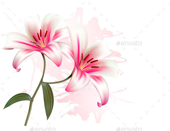 01 holiday background with pink flowers t