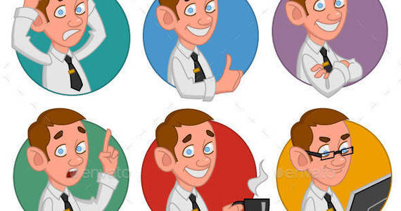 Box avatars of office worker