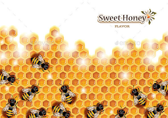 Honey 20background 20with 20working 20bees 20preview