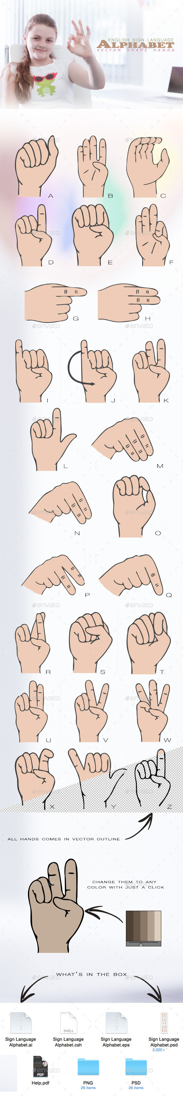 Sign language alphabet preview