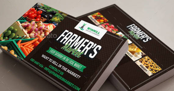 Box farmers market business card showcase