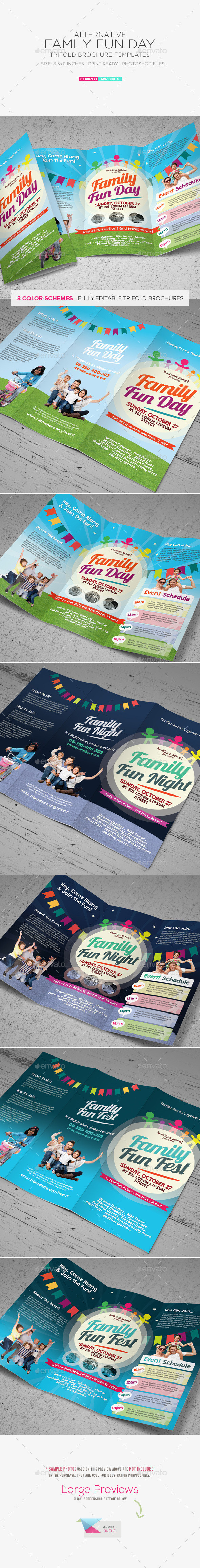 Graphic river family fun day trifold brochures kinzishots