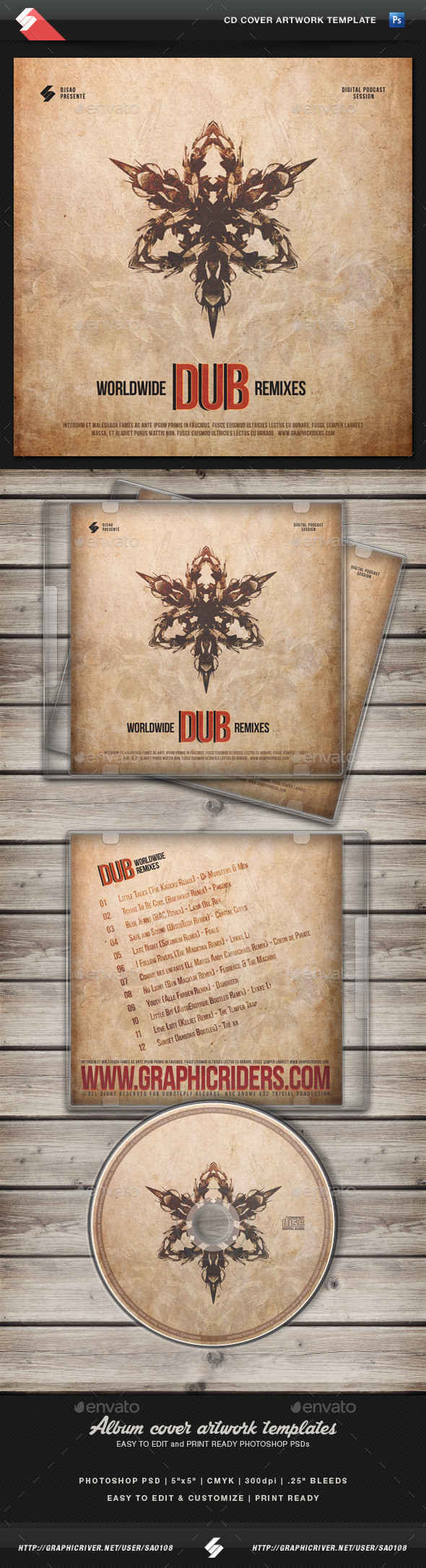 Dubremixes cd cover template preview
