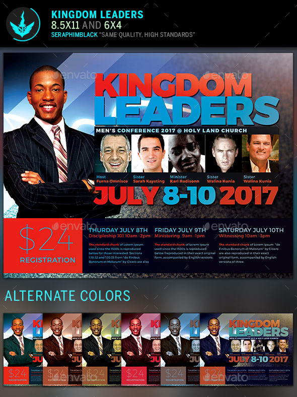 Kingdom leaders church flyer template preview