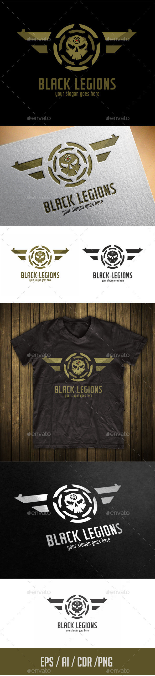 Black legions skull logo preview