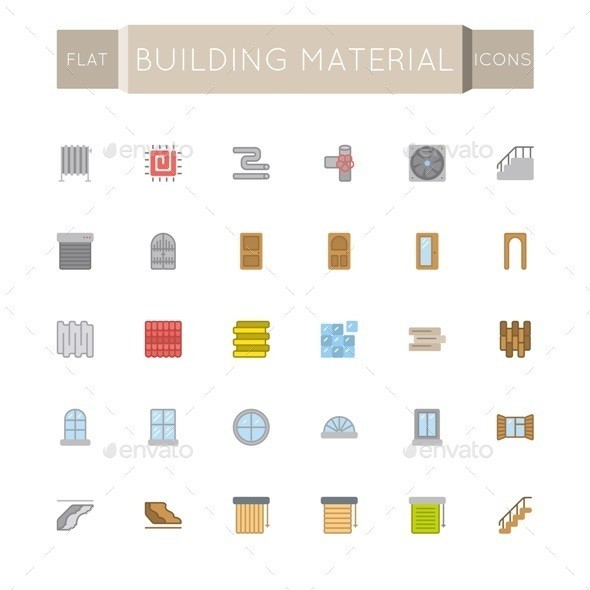 Vector 20flat 20building 20material 20icons