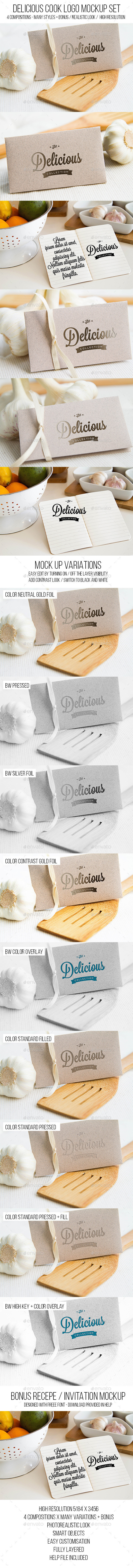 Delicious cook logo mockup by souldesign preview