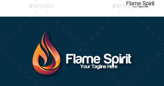 Box flame spirit logo