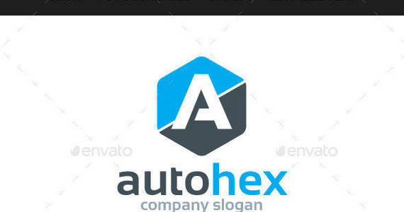 Box auto hex letter a logo