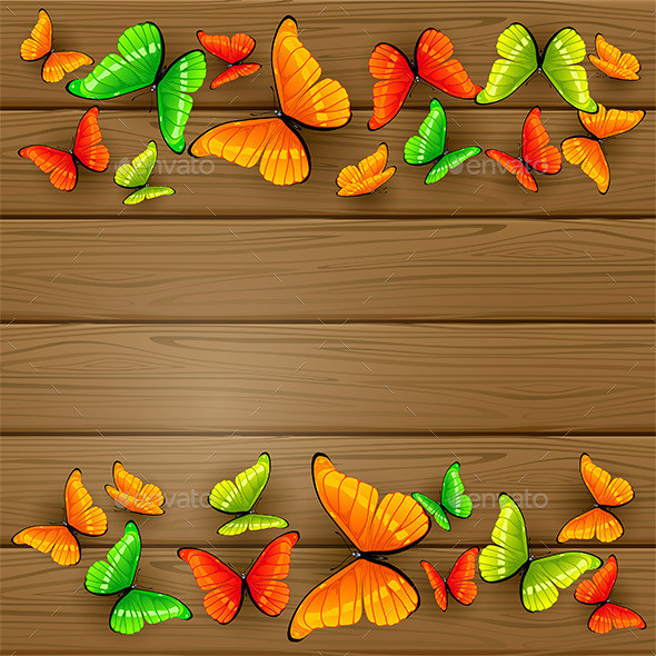 Colorful 20butterflies 20on 20wooden 20background 201