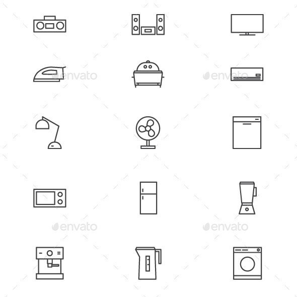 Electric appliance set icon preview
