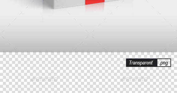 Box box with red ribbon template preview