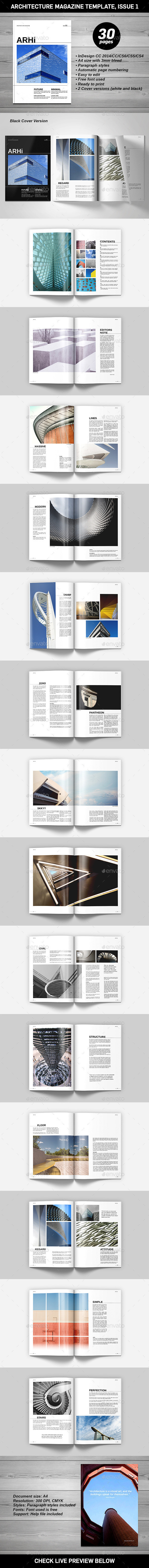 A4 architecture magazine template issue 01 preview
