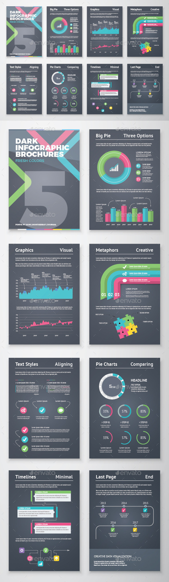 Infographic tools 5 boxed dark gr preview