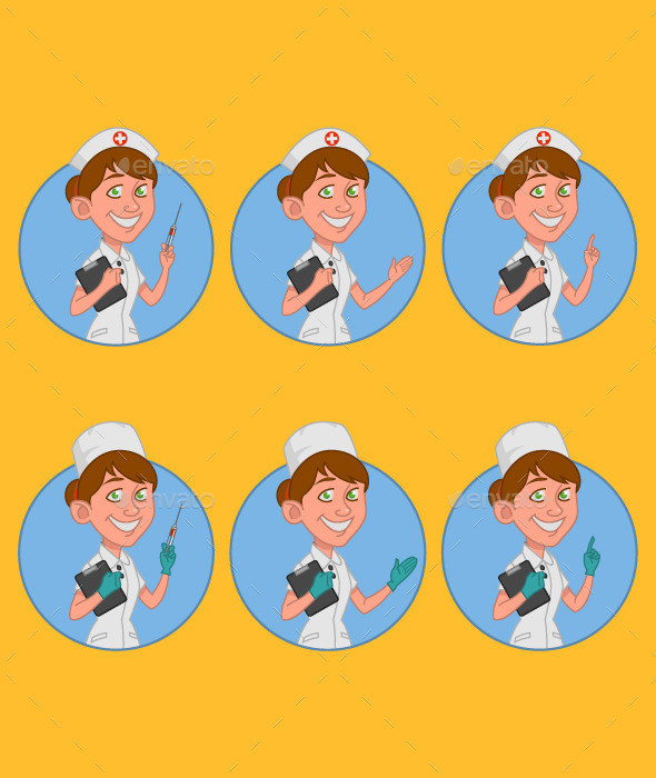 Set of avatars nurse 2 