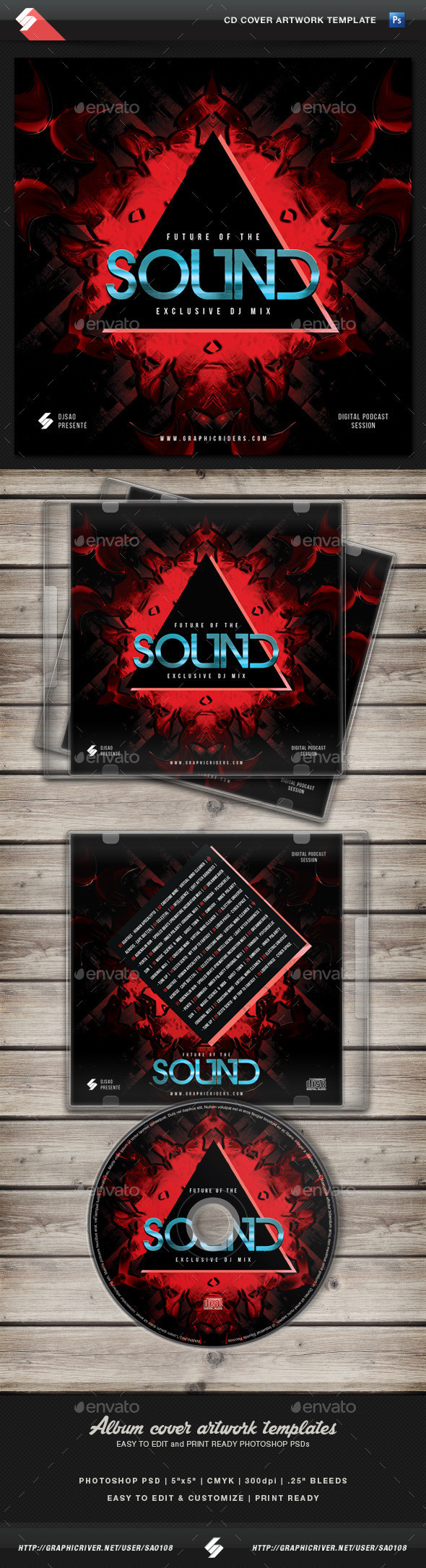 Futureofthesound cd cover template preview