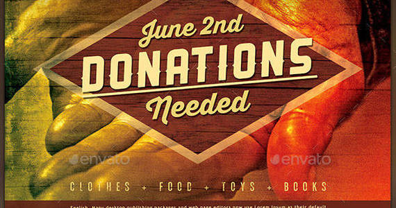 Box donation church flyer template preview