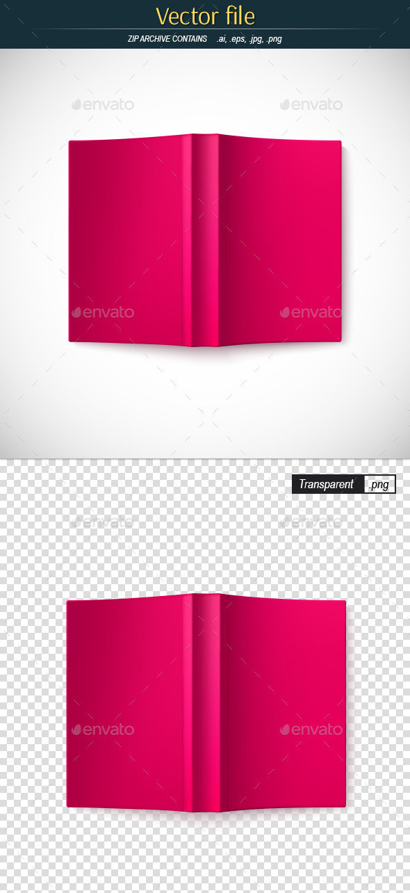 Open book top view template preview