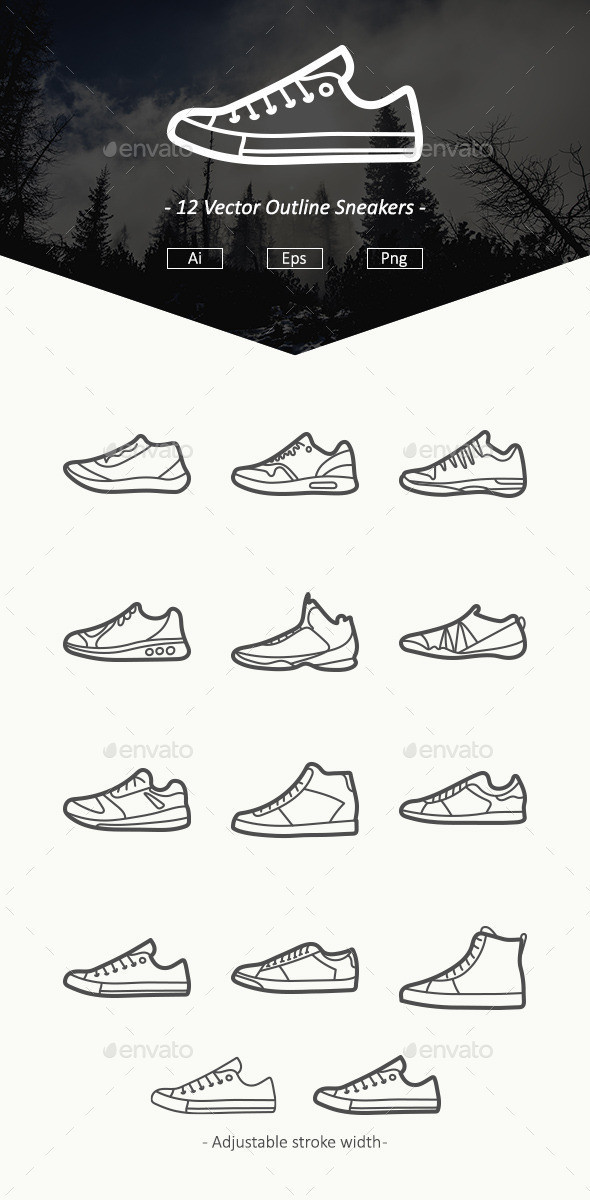 Outline sneakers preview