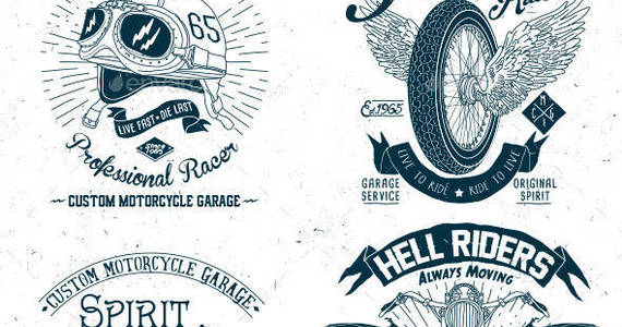 Box 6 vintage motorcycles badges   preview
