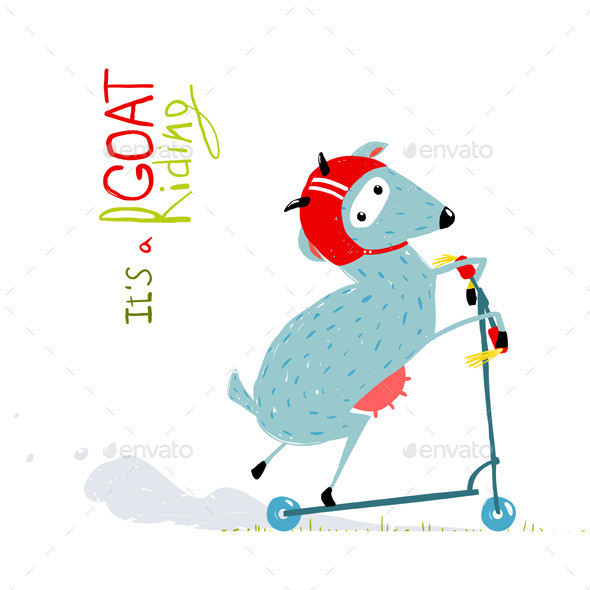 Goat 20on 20scooter 20590