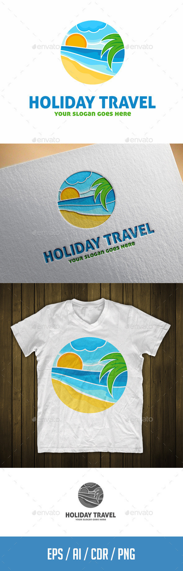 Holiday travel logo template preview