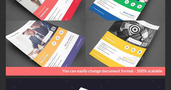 Box clean minimal multipurpose corporate business flyer bundle templates