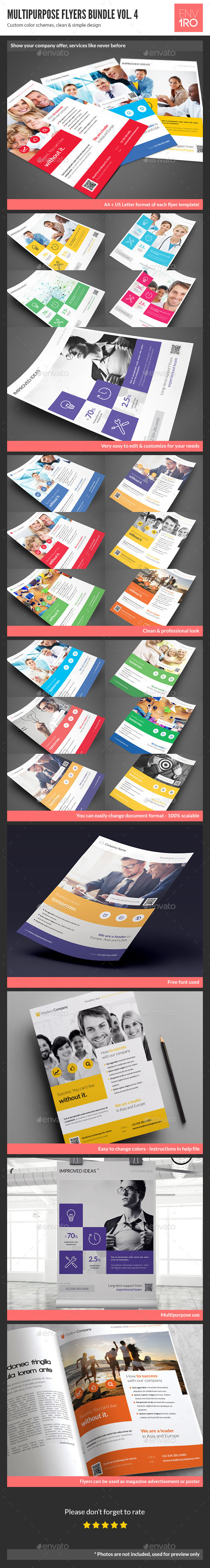 Clean minimal multipurpose corporate business flyer bundle templates
