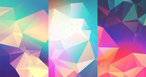 Box 36 light leaks low poly polygonal geometrical triangular textures backgrounds bundle