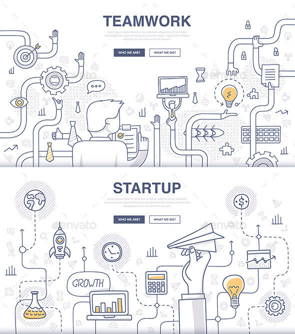 306 startup teamwork doodle concepts590