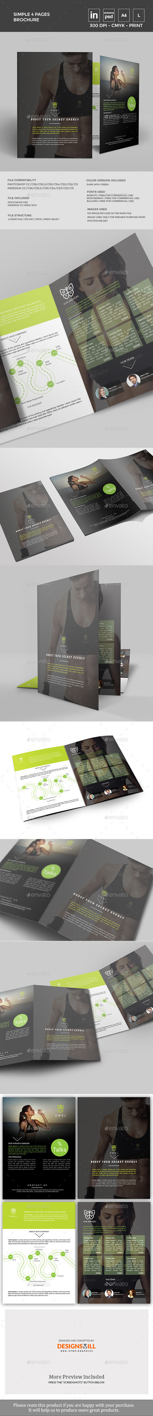 4 pages bifod brochure template preview