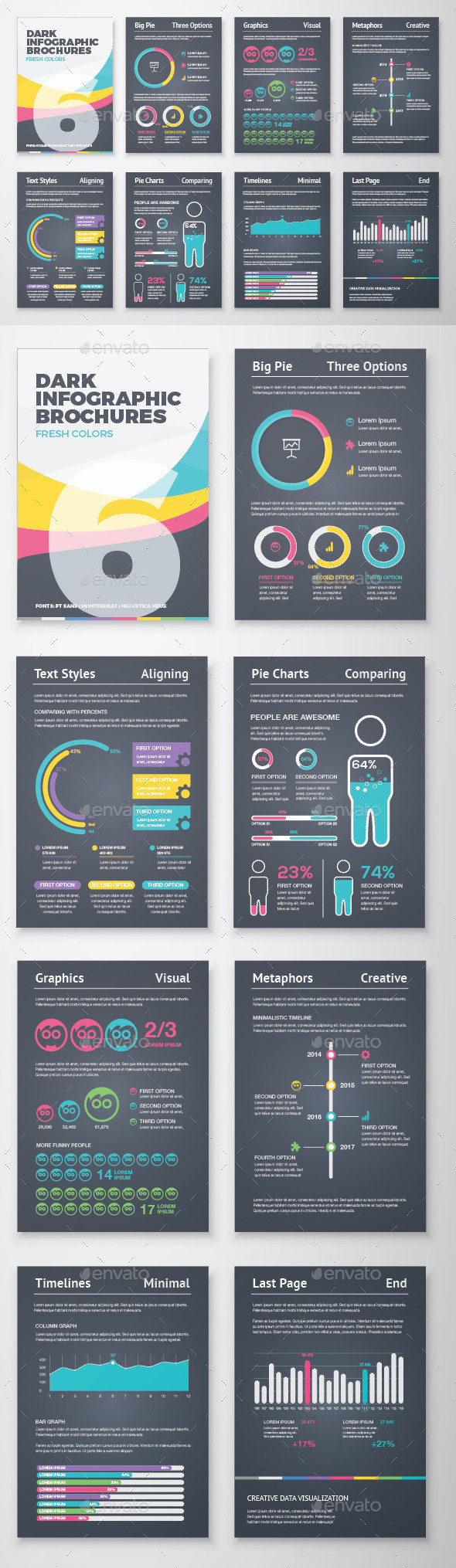 Infographic tools 6 boxed dark gr preview