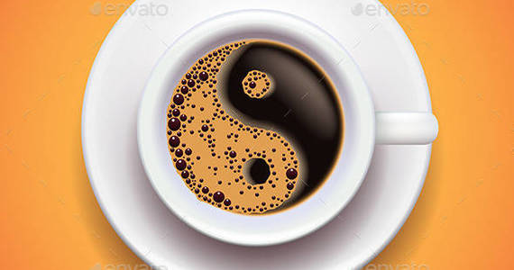 Box yin yang coffe cup relax concept