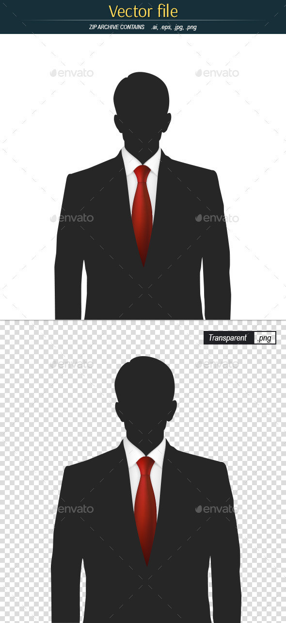 Silhouette of a man with red tie preview