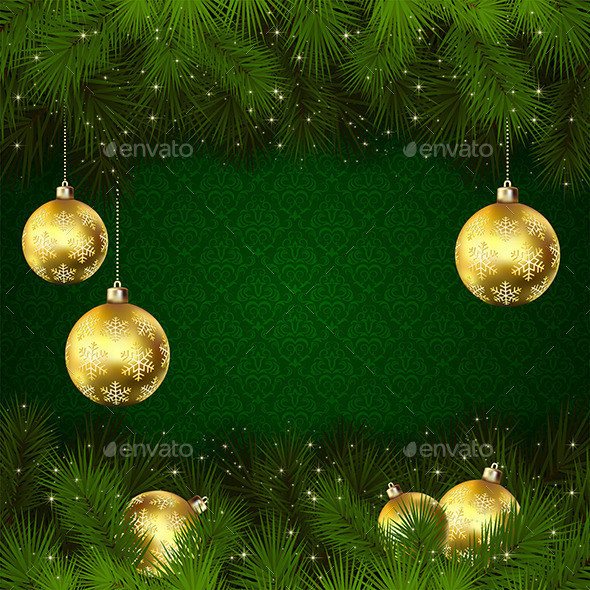 Christmas 20balls 20on 20green 20background1