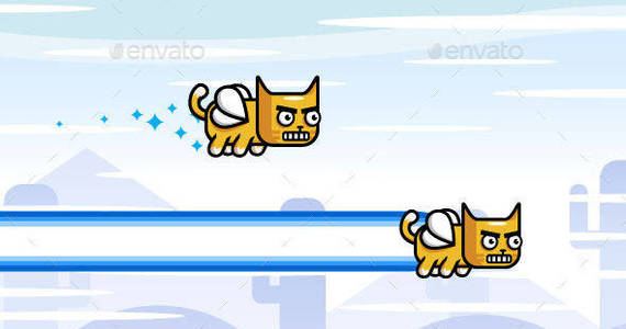 Box flappy fairy cat game character sprite sheet sidescroller game asset flying flappy animation gui mobile games gameart game art 590